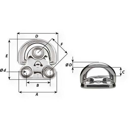 Wichard Folding Pad Eye Diameter 516 06605