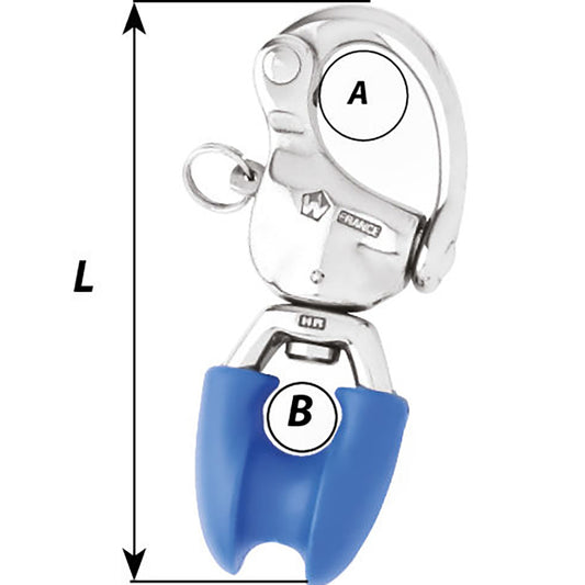 Wichard HR Snap Shackle With Thimble Eye 110mm Length 42164 02495