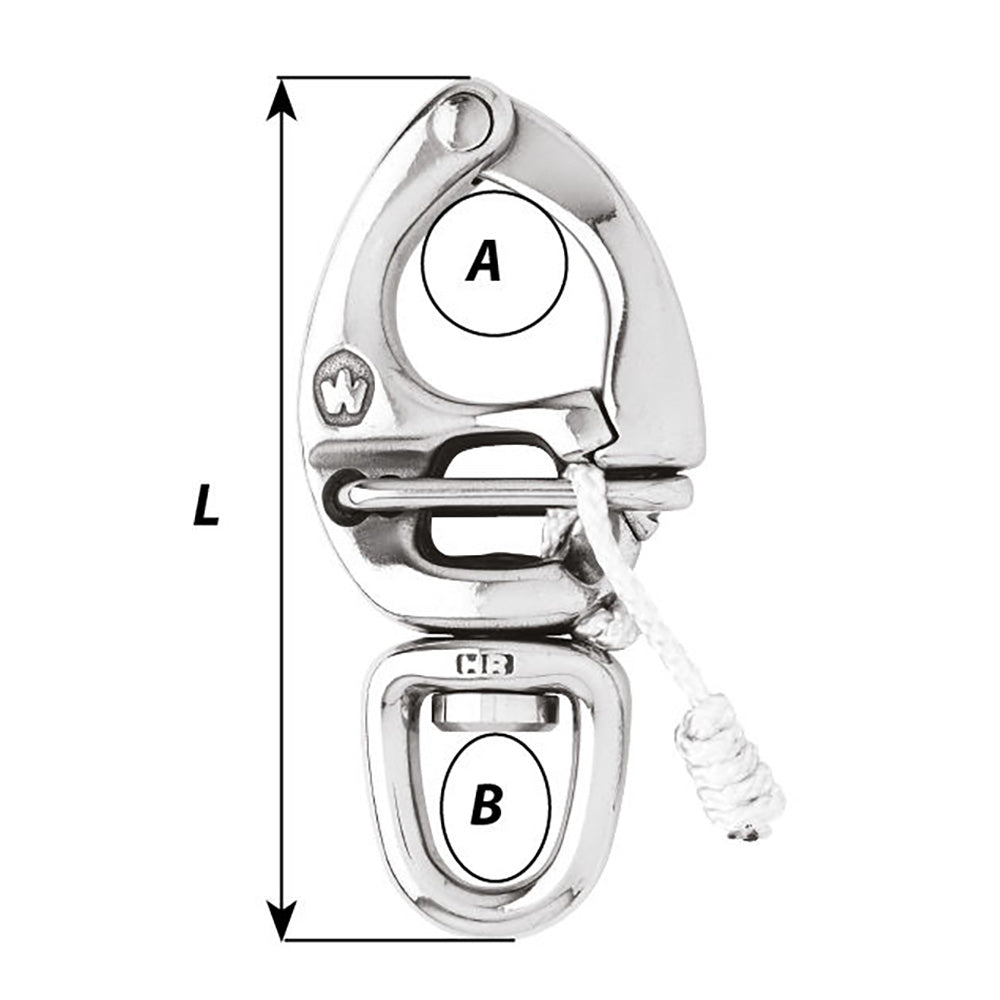 Wichard HR Quick Release Snap Shackle With Swivel Eye 90mm Length 33564 02675