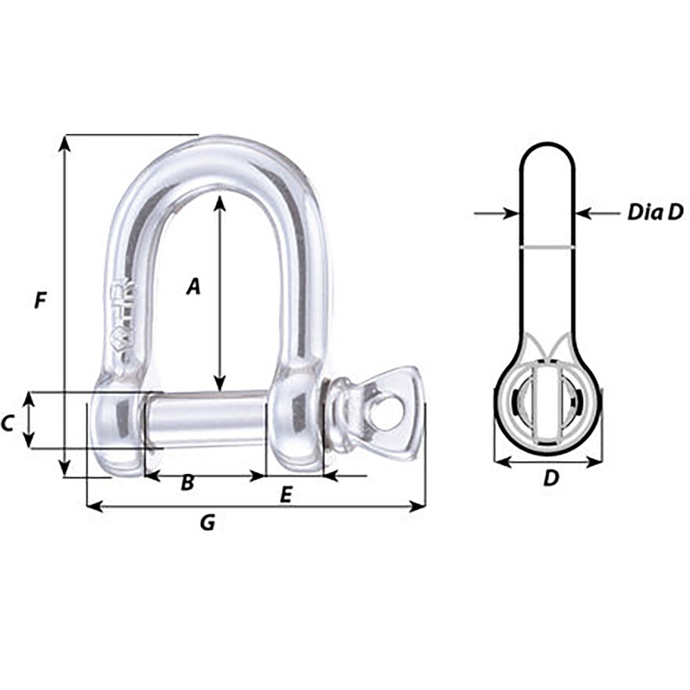 Wichard HR D Shackle 16mm Diameter 58 11208