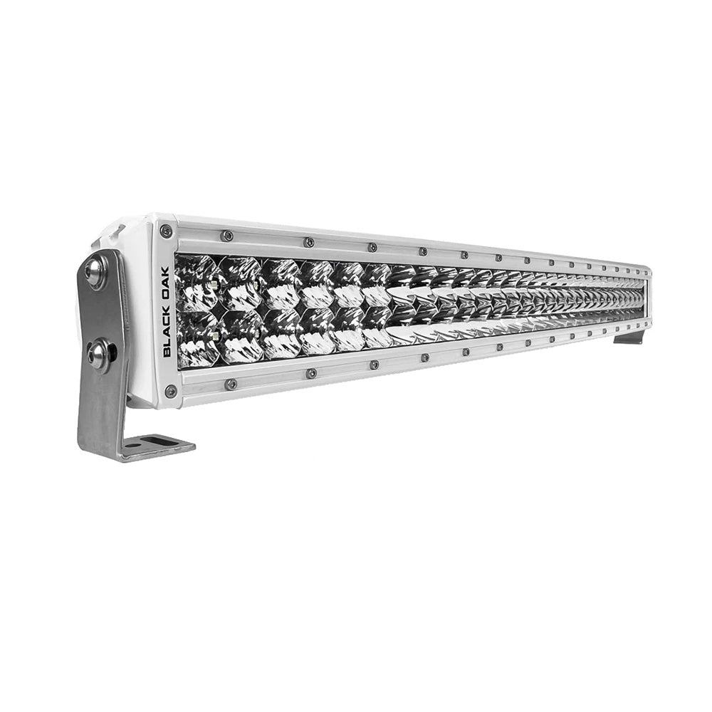 Black Oak 30 Marine Curved Double Row LED Light Bar Spot Optics White Housing Pro Series 30 30SCMD5OS