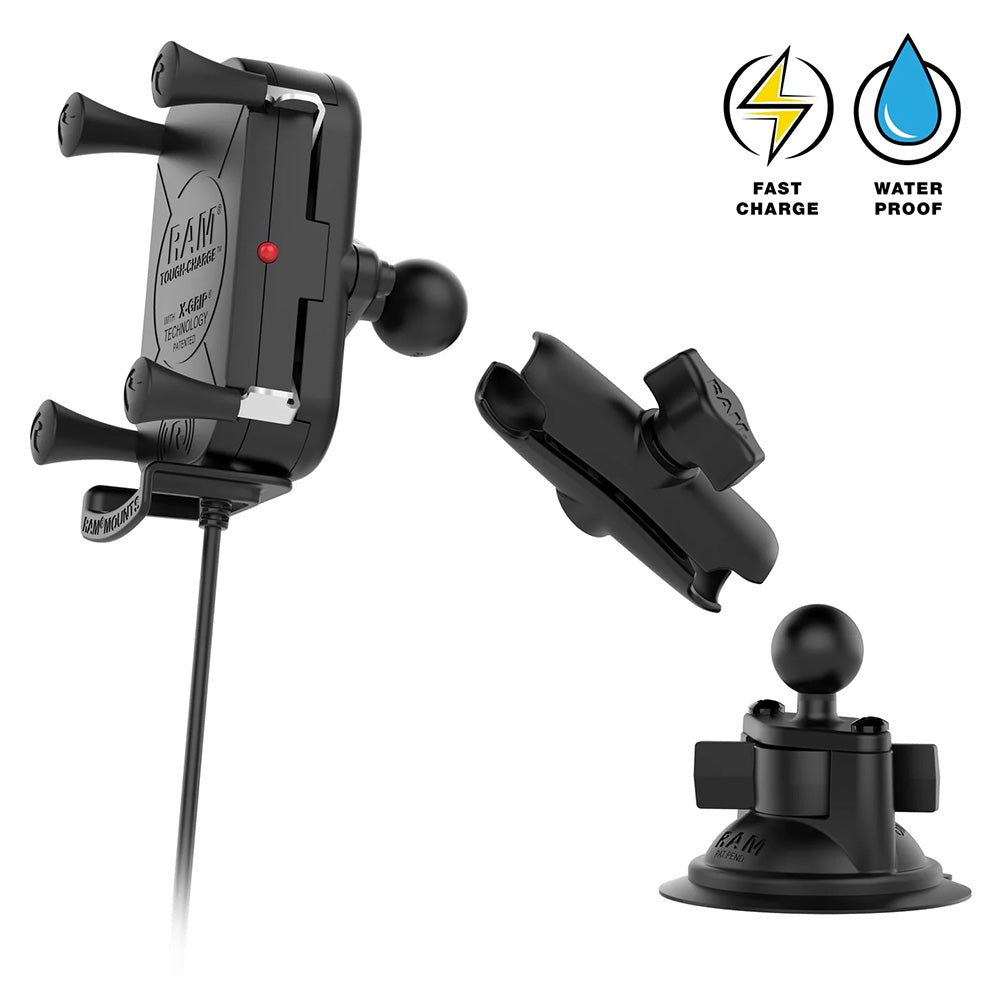 RAM Mount RAM ToughCharge 15W Wireless Charging Suction Cup Mount RAMB166UN12W1