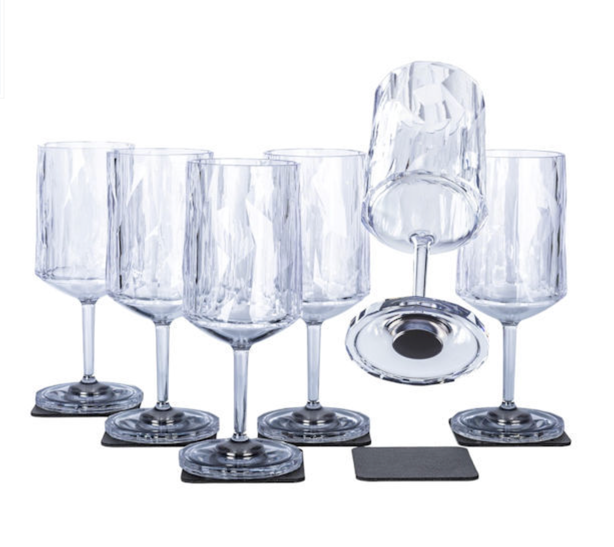 6 Magnetic Plastic Wine Glasses image 0