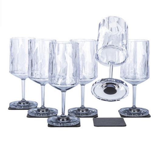 6 Magnetic Plastic Wine Glasses image 0
