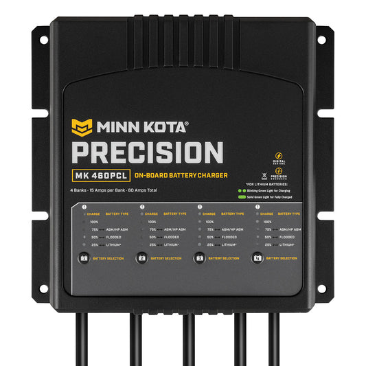 Minn Kota OnBoard Precision Charger MK460 PCL 4 Bank x 15 AMP LI Optimized Charger 1834604
