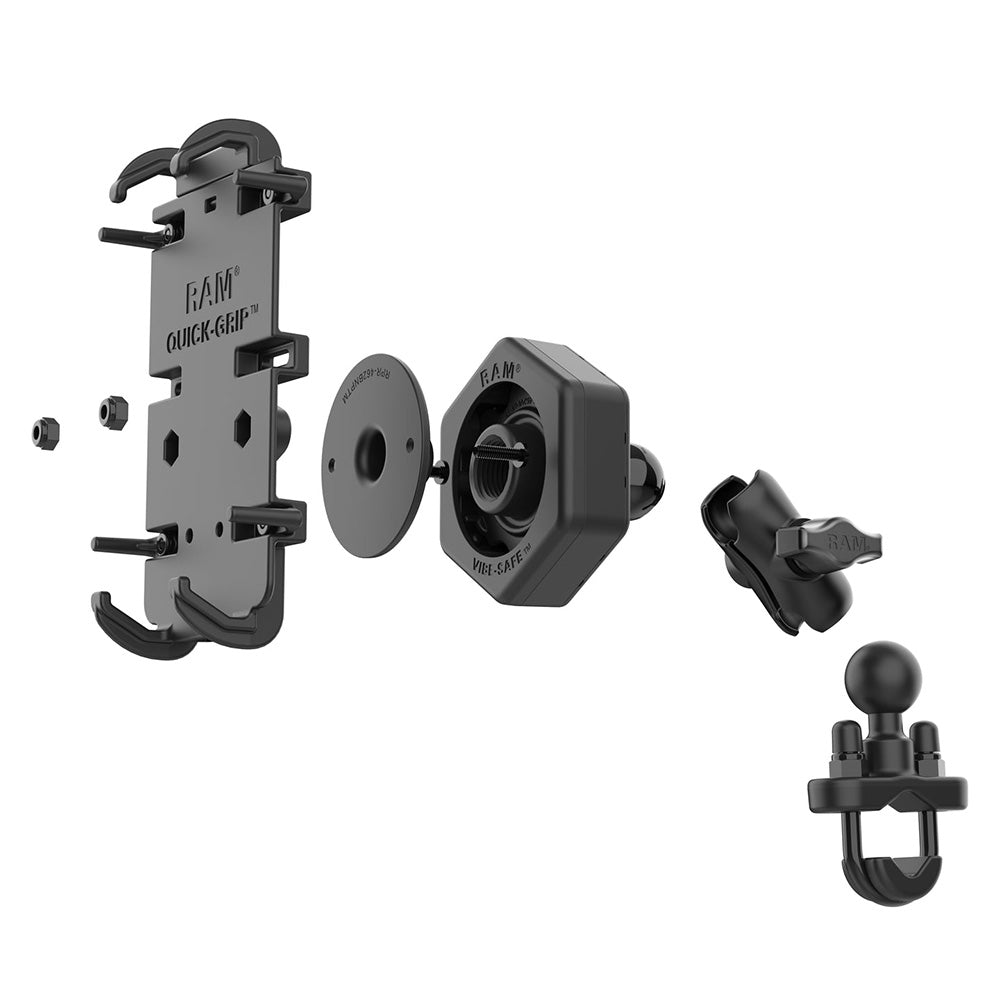 RAM Mount RAM QuickGrip XL Phone Mount wVibeSafe  UBolt Base  Short RAMB149ZAPD4462