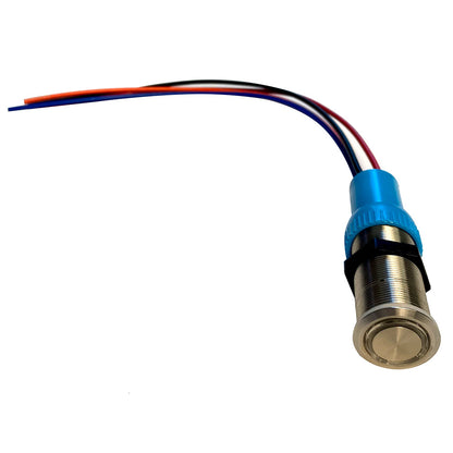 Bluewater 19mm Push Button Switch  OffOnOn Contact  BlueGreenRed LED  4 Lead 905731134