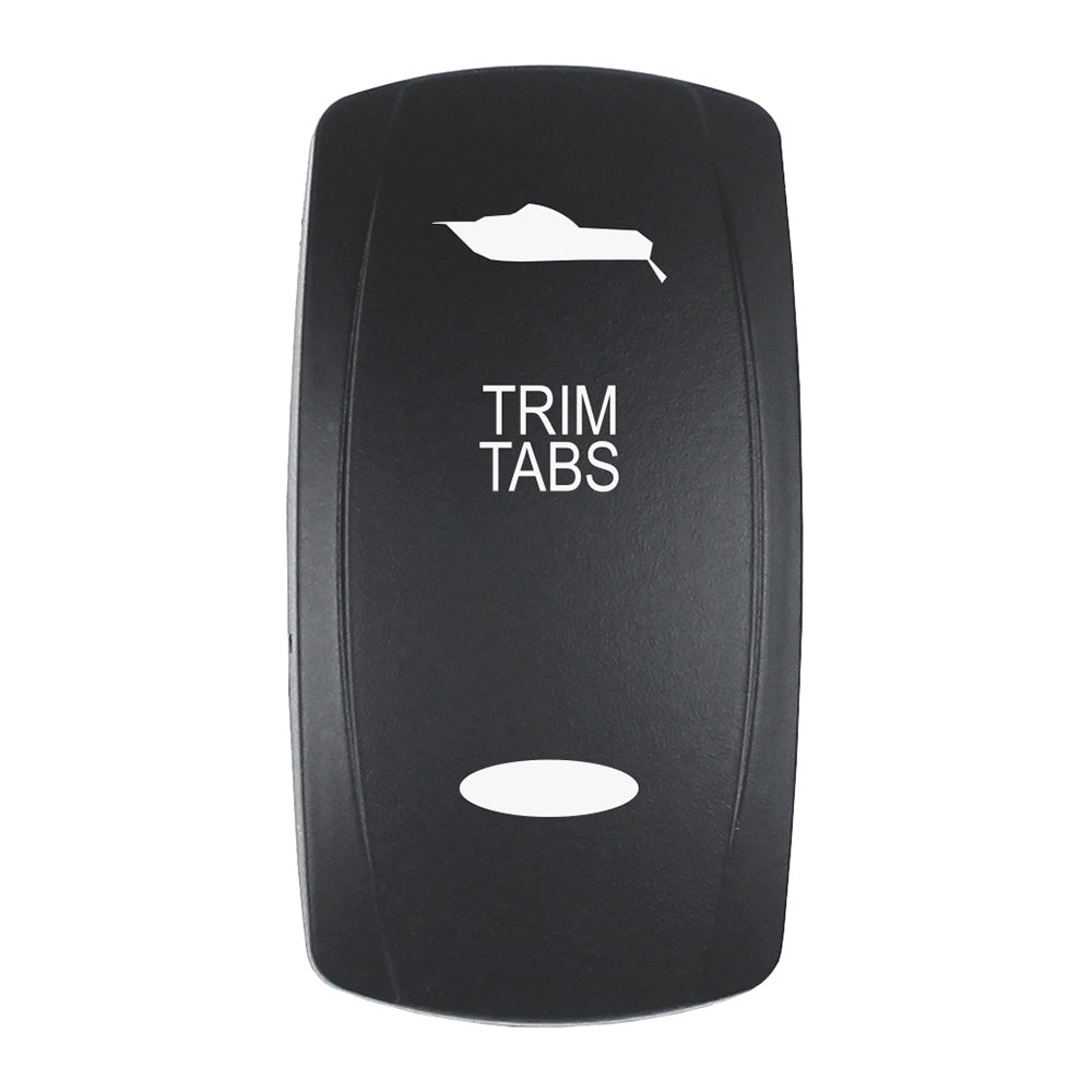 Pacer Actuator  TRIM TABS fV Series Contura Switches  Black  Laser Etched TopBottom Light EV2LETRM