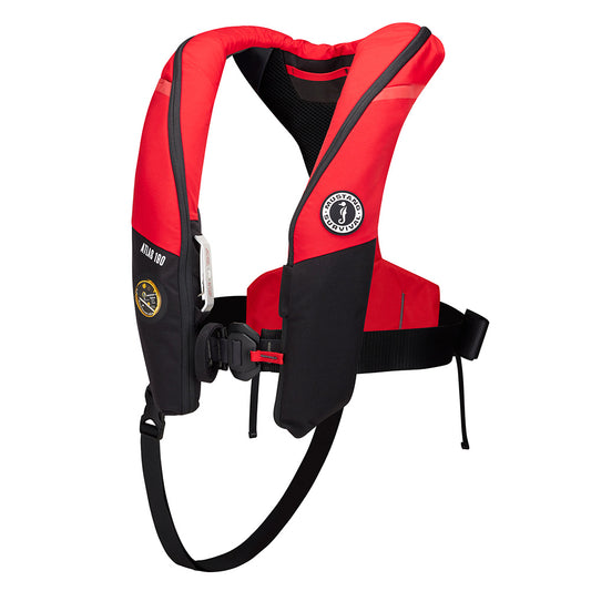 Mustang Atlas 190 DLX Open Ocean Inflatable PFD  RedBlack MD3195E11230