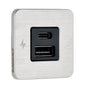 Scanstrut TILE USBAUSBC Interior Charging Socket  1224V  Stainless Steel Bezel SCTILE11