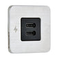 Scanstrut TILE USBC Interior Charging Socket  1224V  Stainless Steel Bezel SCTILE21