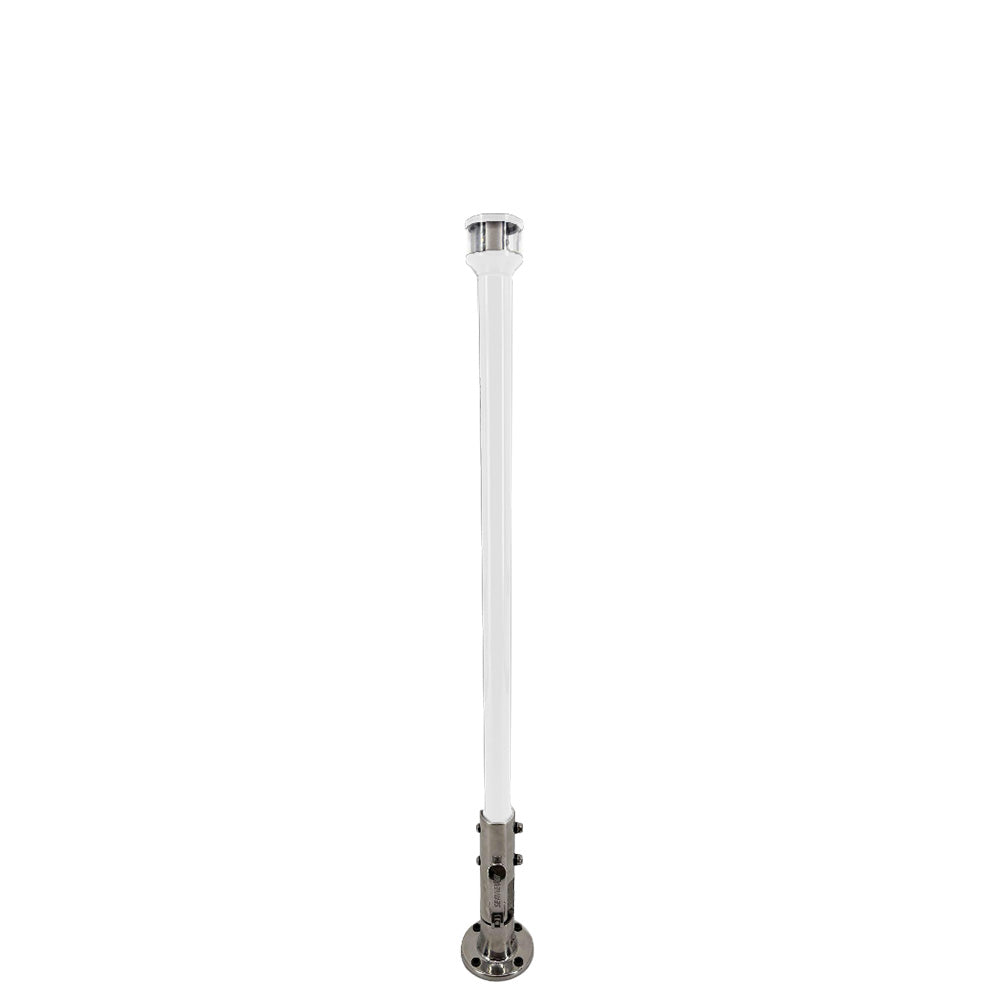 Seaview 12 Manually Folding Light Post w316 Stainless Steel Base  LTBLED12C5 Navigation Light  White SVMHB112LEDSSW
