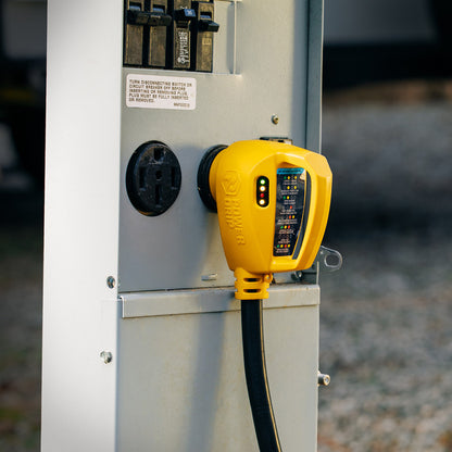 Camco Power Grip RV 12 30Amp Circuit Analyzer Dogbone  Integrated Surge Protection 55461