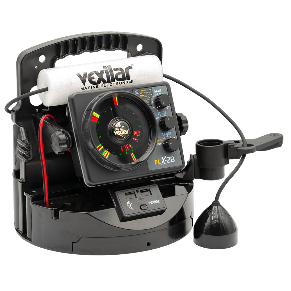 Vexilar FLX28 Pro Pack Elite Fishing System wPro View IceDucer  Vexilar Lithium Battery PPEL28PV