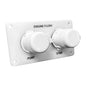 Flushmaster Flush Port Reroute Dual Outlet  White Acrylic Plate  Horizontal  12 Barb SMQCR2WH12