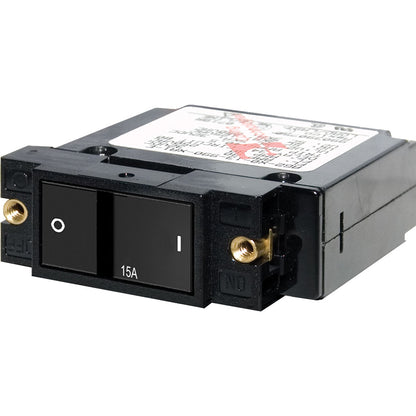 Blue Sea 7403 Single Pole Small Case 2 Flat Rocker Circuit Breaker    15 Amp 7403