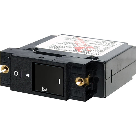 Blue Sea 7428 Single Pole Small Case 2 Slot Reset Rocker Circuit Breaker    15 Amp 7428