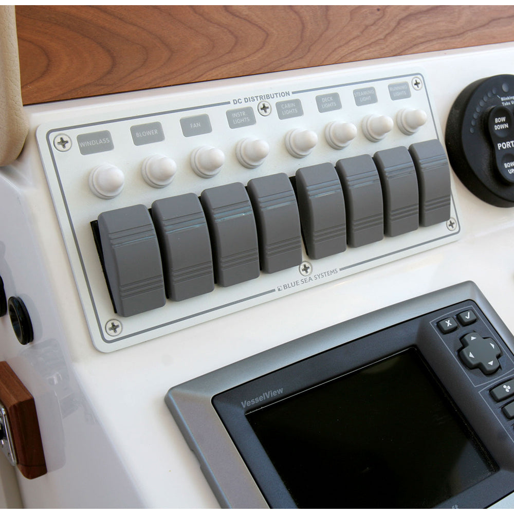 Blue Sea 8271 Water Resistant Panel  8 Position  White  Horizontal Mount 8271