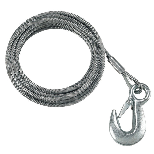 Fulton 732 x 50 Galvanized Winch Cable and Hook  5600 lbs Breaking Strength WC750 0100