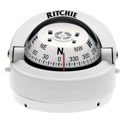 Ritchie S53W Explorer Compass  Surface Mount  White S53W