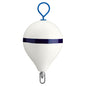 Polyform 17 CM Mooring Buoy wGalvanized Iron  White Blue Stripe CM3 WHITE WSTRIP