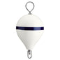 Polyform 17 CM Mooring Buoy wSS Iron  White Blue Stripe CM3SS WHT WSTRSS