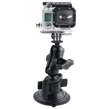 RAM Mount GoPro Hero Short Arm Suction Cup Mount RAMB166AGOP1U
