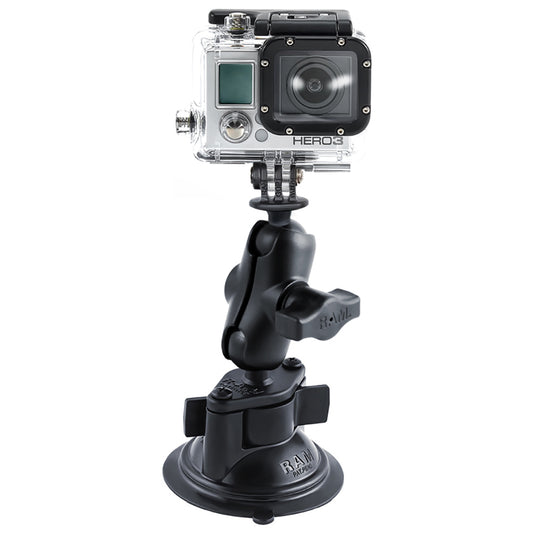 RAM Mount GoPro Hero Short Arm Suction Cup Mount RAMB166AGOP1U