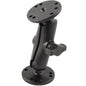 RAM Mount 1 Ball Double Socket Arm w2 25 Round Bases  AMPS Hole Pattern RAMB101U
