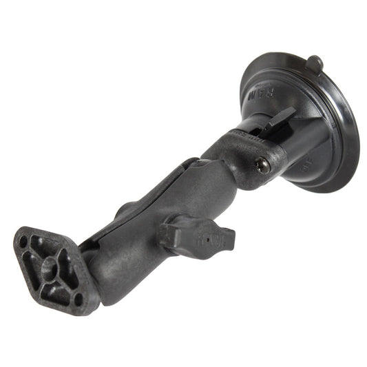 RAM Mount Composite Twist Lock Suction Cup wDouble Socket Arm  Double Base Adapter RAPB166U