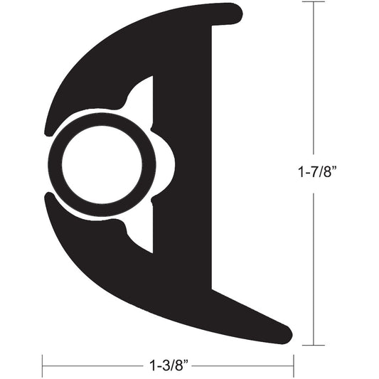 TACO Flex Vinyl Rub Rail Kit  Black wBlack Insert  50  178 X 138 V113426BBK502