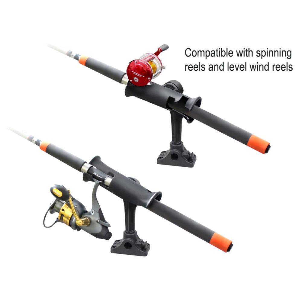 RAM Mount RAM Tube Jr Fishing Rod Holder Standard 4 Length Post Spline  Combo BulkheadFlat Surface Base wPlunger