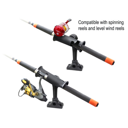 RAM Mount RAM Tube Jr Fishing Rod Holder Standard 4 Length Post Spline  Combo BulkheadFlat Surface Base wPlunger