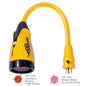 Marinco P1530 EEL 30A125V Female to 15A125V Male Pigtail Adapter  Yellow P1530