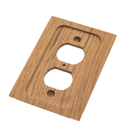 Whitecap Teak Outlet CoverReceptacle Plate 60170