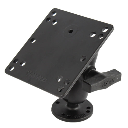 RAM Mount 475 Square Base VESA Plate 75mm and 100mm Hole Patterns wShort Arm Surface Mount RAM101UB246