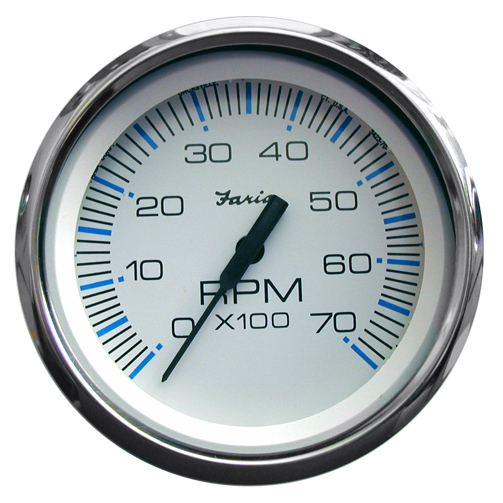 Faria Chesapeake White SS 4 Tachometer  7000 RPM Gas All Outboards 33817
