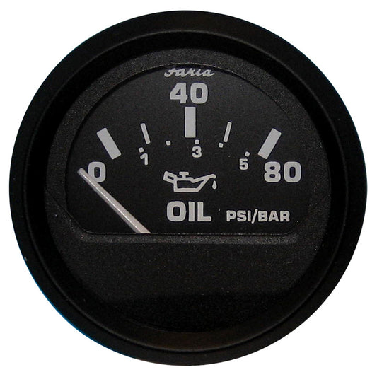 Faria Euro Black 2 Oil Pressure Gauge 80 PSI 12803