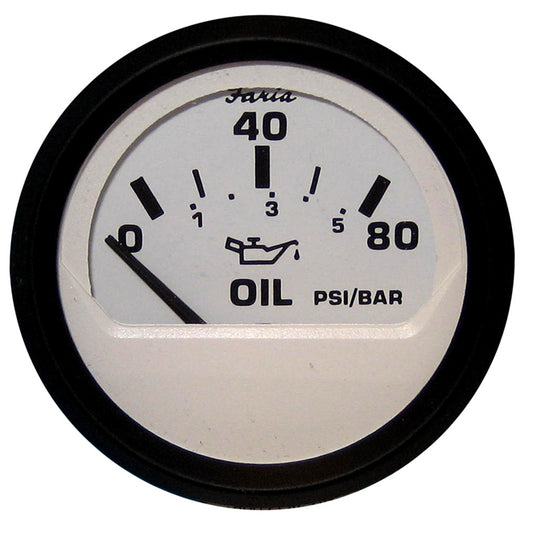 Faria Euro White 2 Oil Pressure Gauge 80 PSI 12902