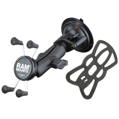 RAM Mount Twist Lock Suction Cup Mount wUniversal XGrip Cell Phone Holder RAMB166UN7U