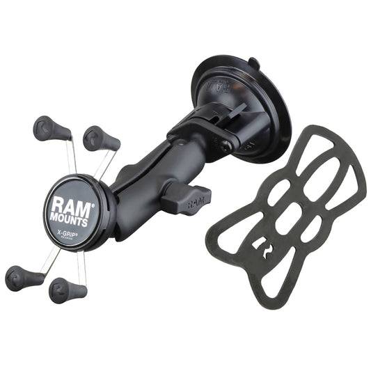 RAM Mount Twist Lock Suction Cup Mount wUniversal XGrip Cell Phone Holder RAMB166UN7U