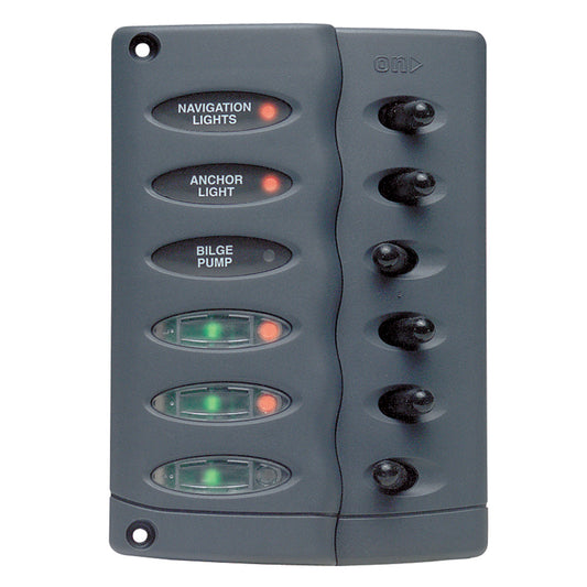 BEP Contour Switch Panel  Waterproof 6 Way wPTC Fusing CSP6PTC