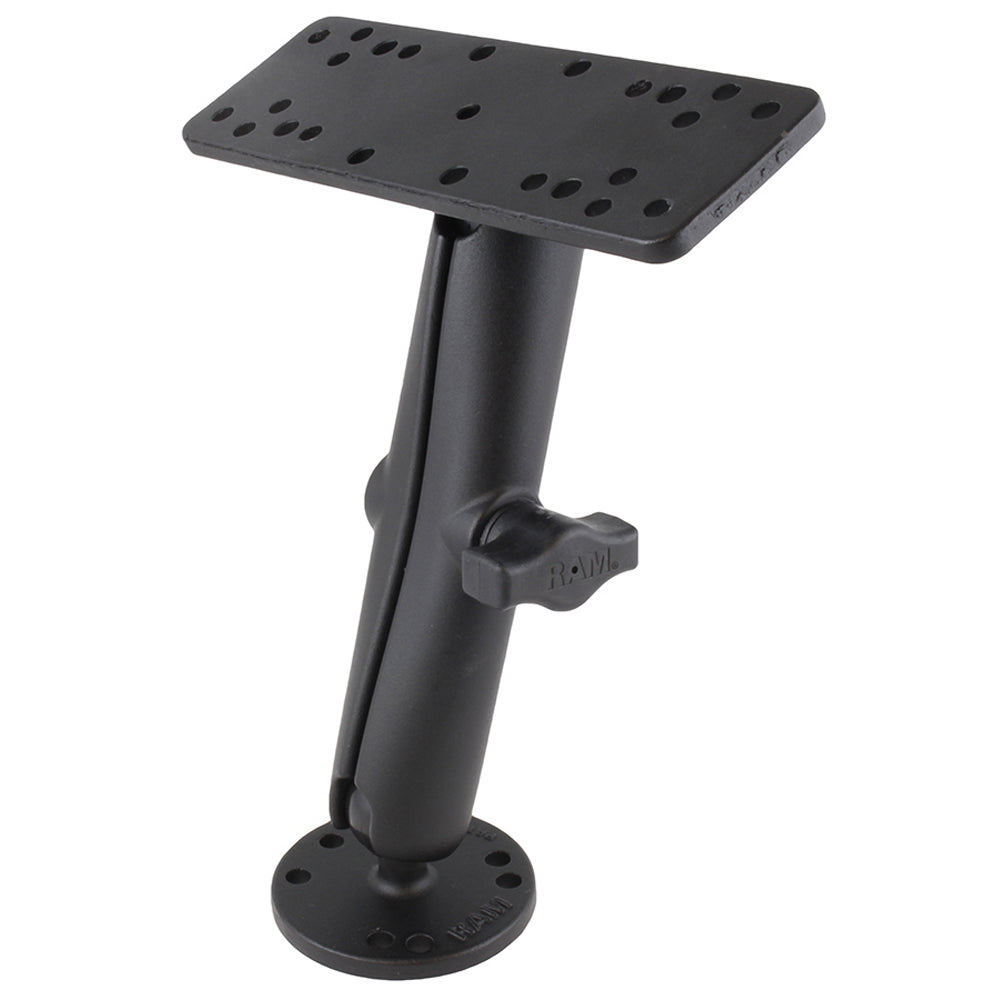 RAM Mount 1 Diameter Ball Mount wLong Double Socket Arm 625 x 2 Rectangle Base  25 Round Base AMPS Pattern RAMB111UC