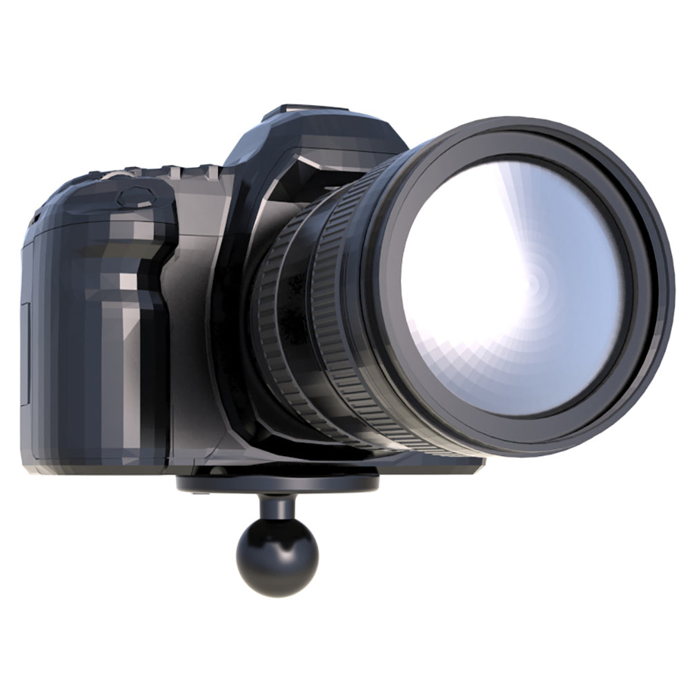 RAM Mount Strap Clamp Roll Bar Mount wStandard Length Double Socket Arm  25 Round Base w1420 Male Threaded Post