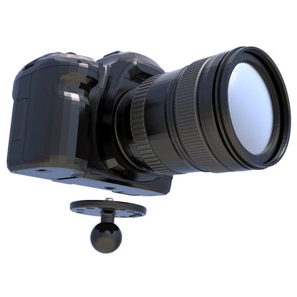 RAM Mount Strap Clamp Roll Bar Mount wStandard Length Double Socket Arm  25 Round Base w1420 Male Threaded Post