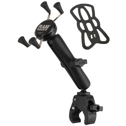RAM Mount Universal ToughClaw Base wLong Double Socket Arm  Universal XGrip CelliPhone Cradle RAMB400CUN7U
