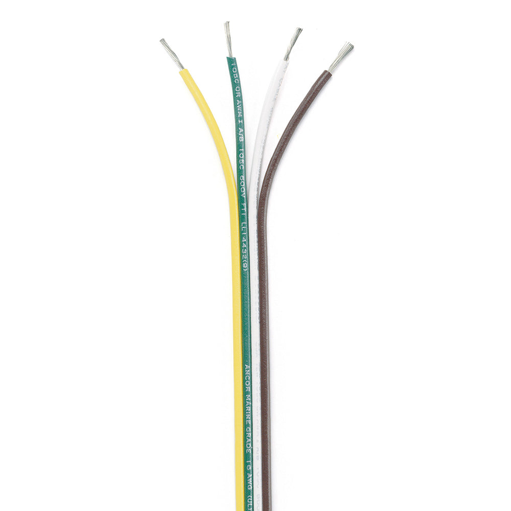 Ancor Ribbon Bonded Cable  164 AWG  BrownGreenWhiteYellow  Flat  100 154510