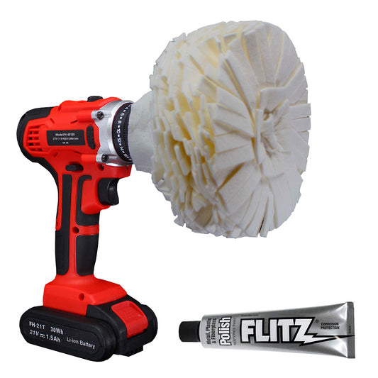 Flitz Buff Ball  Large 5  White w176oz Tube Flitz Polish PB 10150