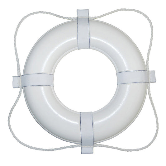 Taylor Made Foam Ring Buoy  24  White wWhite Grab Line 361