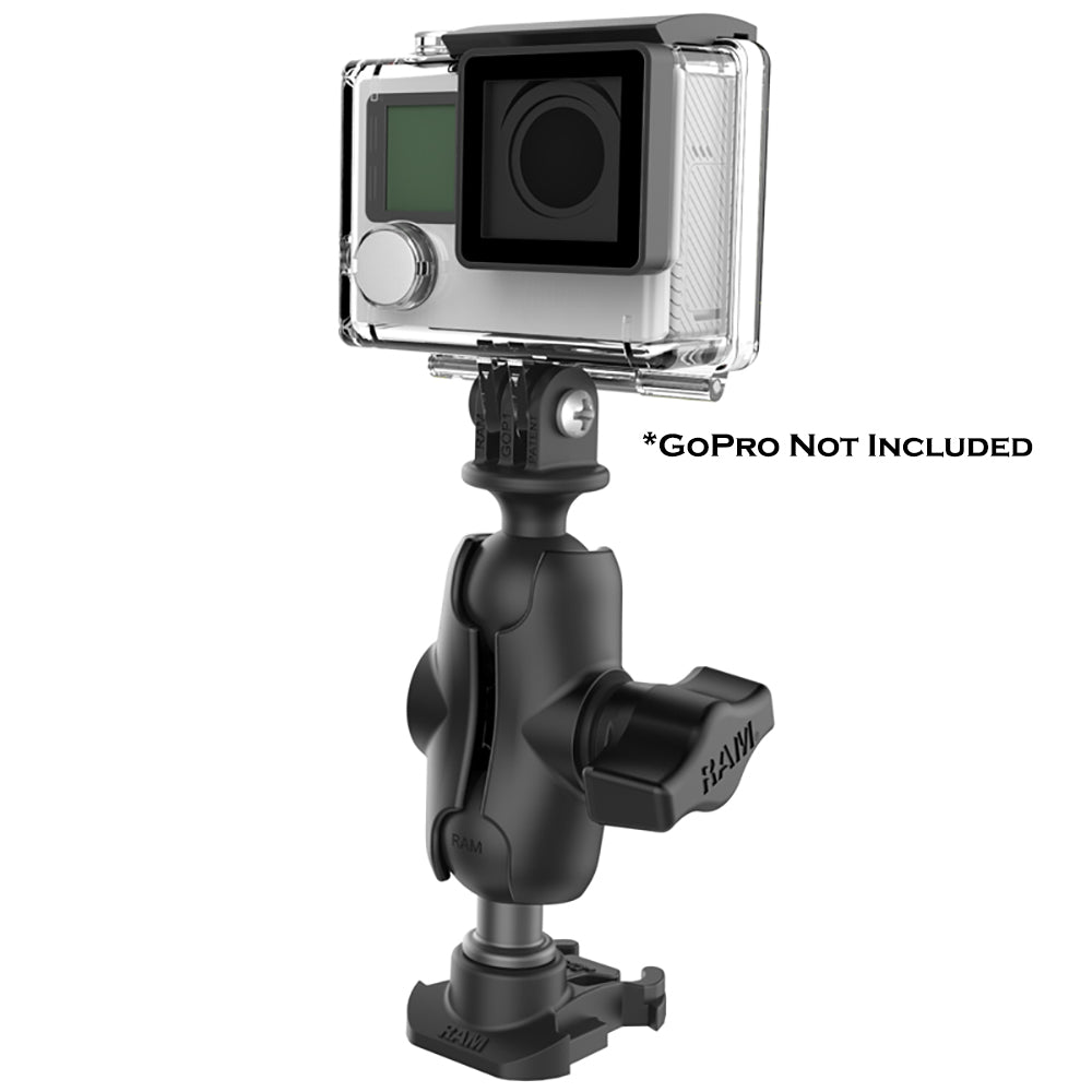 RAM Mount RAM 1 Ball Adapter for GoPro Bases with Short Arm and Action Camera Adapter RAPBGOP2AGOP1U